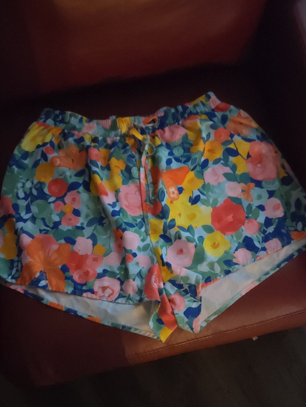 Women's Floral Print Elastic-Waist Shorts - Blue Multi
